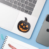 ヴィンテージスタイルハロウィンカボチャ シール (ノートパソコンとiPhone)