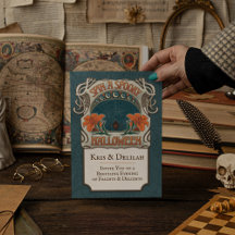 ヴィンテージスタイルハロウィーン招待状ダークウィムシー