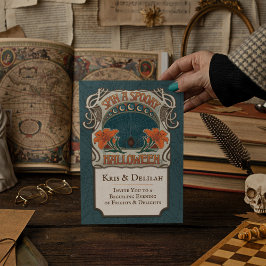 ヴィンテージスタイルハロウィーン招待状ダークウィムシー 招待状