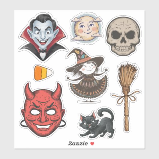 ヴィンテージスタイルハロウィーン シール (シート)