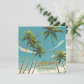 ヴィンテージスタイルハワイアントラベルアロハハワイカード (スタンド正面)