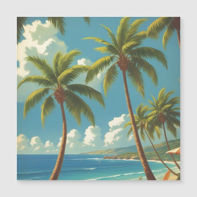 ヴィンテージスタイルハワイアントラベルアロハ磁気カード (正面)