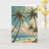 ヴィンテージスタイルハワイアントラベルアロハfromハワイ カード (黄色い花)