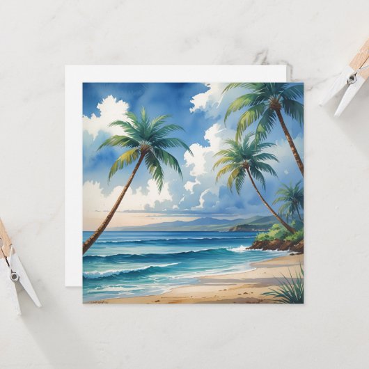 ヴィンテージスタイルハワイアントラベルアロハfromハワイ カード (正面/裏面インサイチュ)