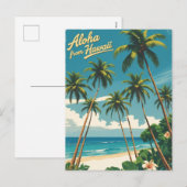 ヴィンテージスタイルハワイアントラベルアロハfromハワイ シーズンポストカード (正面/裏面)