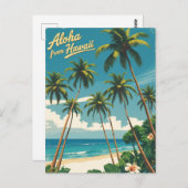 ヴィンテージスタイルハワイアントラベルアロハfromハワイ ポストカード (正面/裏面)