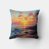 ヴィンテージスタイルハワイアントラベルコーストシーサンセット クッション (裏面)