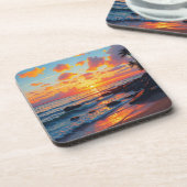 ヴィンテージスタイルハワイアントラベルコーストシーサンセット コースター (左側)