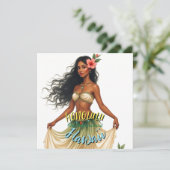 ヴィンテージスタイルハワイアントラベルホノルルガールカード (スタンド正面)