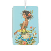 ヴィンテージスタイルハワイアントラベルホノルルフラガール カーエアーフレッシュナー (裏面)
