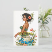 ヴィンテージスタイルハワイアントラベルホノルルフラガール カード (スタンド正面)