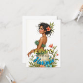 ヴィンテージスタイルハワイアントラベルホノルルフラガール カード (正面/裏面インサイチュ)