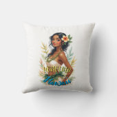 ヴィンテージスタイルハワイアントラベルホノルルフラガール クッション (裏面)