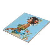 ヴィンテージスタイルハワイアントラベルホノルルフラガール タイル (側面)