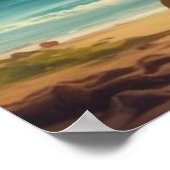 ヴィンテージスタイルハワイアントラベルホノルルフラガール ポスター (角)