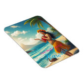 ヴィンテージスタイルハワイアントラベルホノルルフラガール マグネット (右側)