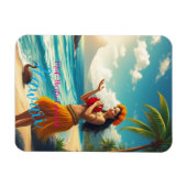 ヴィンテージスタイルハワイアントラベルホノルルフラガール マグネット (横)