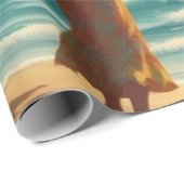 ヴィンテージスタイルハワイアントラベルホノルルフラガール ラッピングペーパー (ロールコーナー)