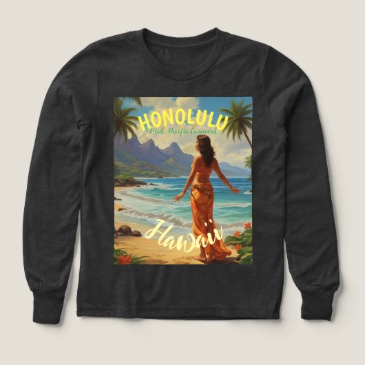 ヴィンテージスタイルハワイアントラベルホノルルミッドパシフィック (デザイン正面)