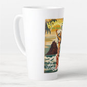 ヴィンテージスタイルハワイアントラベルホノルルミッドパシフィック カフェラテマグ (左アングル)