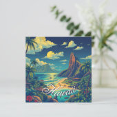 ヴィンテージスタイルハワイアントラベルホノルルミッドパシフィック カード (スタンド正面)