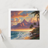 ヴィンテージスタイルハワイアントラベルホノルルミッドパシフィック カード (正面/裏面インサイチュ)