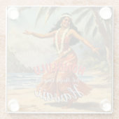 ヴィンテージスタイルハワイアントラベルホノルルミッドパシフィック ガラスコースター (裏面)