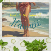 ヴィンテージスタイルハワイアントラベルホノルルミッドパシフィック キッチンタオル (折り畳み)