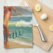 ヴィンテージスタイルハワイアントラベルホノルルミッドパシフィック キッチンタオル (四つ折り)