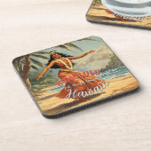 ヴィンテージスタイルハワイアントラベルホノルルミッドパシフィック コースター (左側)