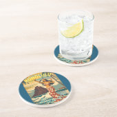 ヴィンテージスタイルハワイアントラベルホノルルミッドパシフィック コースター (側面)