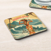 ヴィンテージスタイルハワイアントラベルホノルルミッドパシフィック コースター (左側)