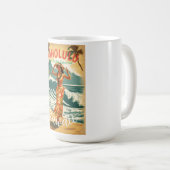 ヴィンテージスタイルハワイアントラベルホノルルミッドパシフィック コーヒーマグカップ (正面右)