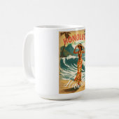 ヴィンテージスタイルハワイアントラベルホノルルミッドパシフィック コーヒーマグカップ (正面左)