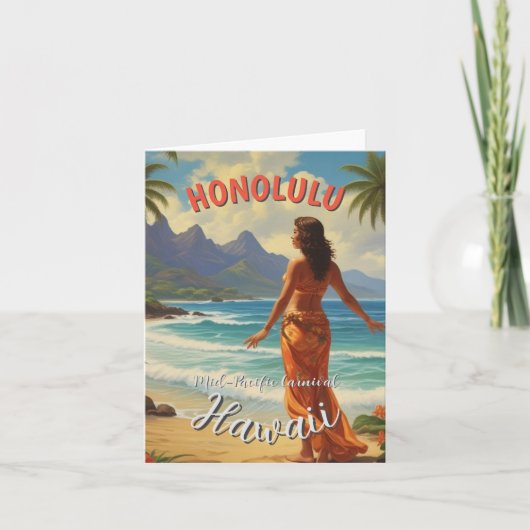 ヴィンテージスタイルハワイアントラベルホノルルミッドパシフィック シーズンカード (正面)