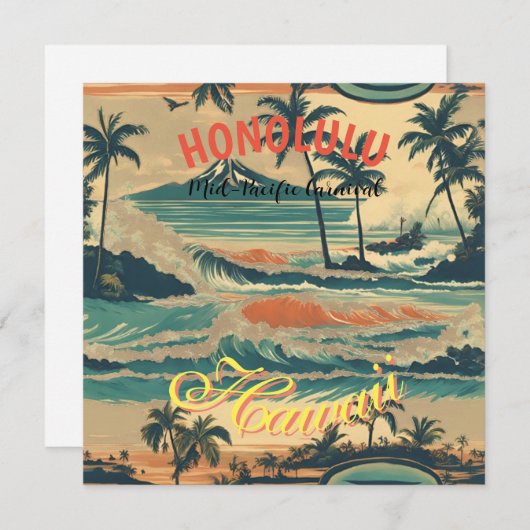 ヴィンテージスタイルハワイアントラベルホノルルミッドパシフィック シーズンカード (正面/裏面)