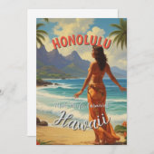 ヴィンテージスタイルハワイアントラベルホノルルミッドパシフィック シーズンカード (正面/裏面)