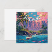 ヴィンテージスタイルハワイアントラベルホノルルミッドパシフィック シーズンカード (正面/裏面)