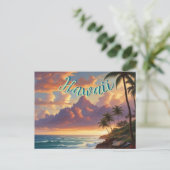 ヴィンテージスタイルハワイアントラベルホノルルミッドパシフィック シーズンポストカード (スタンド正面)