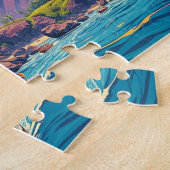 ヴィンテージスタイルハワイアントラベルホノルルミッドパシフィック ジグソーパズル (側面)