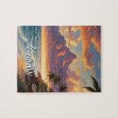 ヴィンテージスタイルハワイアントラベルホノルルミッドパシフィック ジグソーパズル (横)