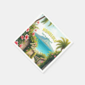 ヴィンテージスタイルハワイアントラベルホノルルミッドパシフィック スタンダードカクテルナプキン (角)