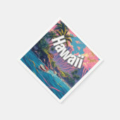 ヴィンテージスタイルハワイアントラベルホノルルミッドパシフィック スタンダードカクテルナプキン (角)