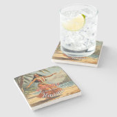 ヴィンテージスタイルハワイアントラベルホノルルミッドパシフィック ストーンコースター (横)