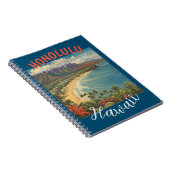 ヴィンテージスタイルハワイアントラベルホノルルミッドパシフィック ノートブック (右側)