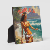 ヴィンテージスタイルハワイアントラベルホノルルミッドパシフィック フォトプラーク (正面)