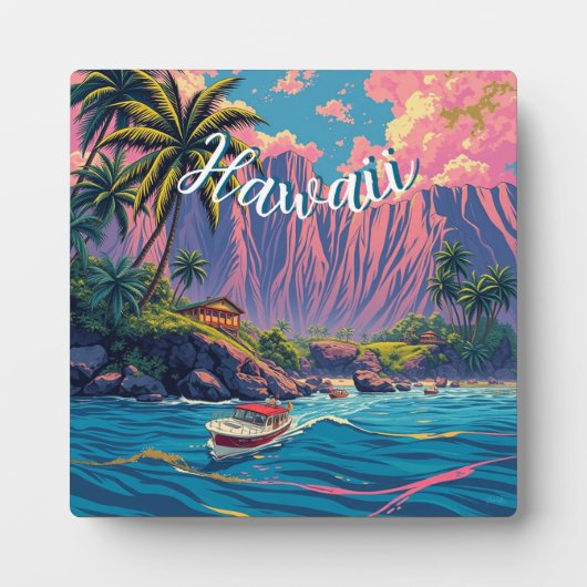 ヴィンテージスタイルハワイアントラベルホノルルミッドパシフィック フォトプラーク (正面)