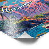 ヴィンテージスタイルハワイアントラベルホノルルミッドパシフィック フォトプリント            (角)