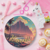 ヴィンテージスタイルハワイアントラベルホノルルミッドパシフィック ペーパープレート (パーティー)