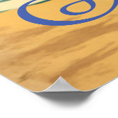 ヴィンテージスタイルハワイアントラベルホノルルミッドパシフィック ポスター (角)